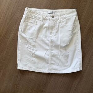 Guess white denim mini skirt